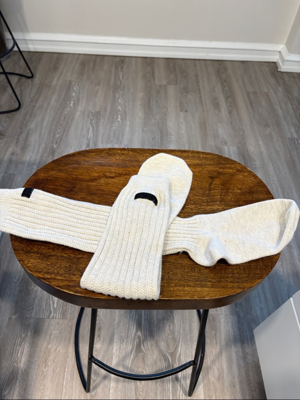 Fear of God Cream Ribbed Knit Socks with Black Accent